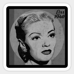 Vintage Cinema Lana Turner BW Sticker